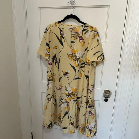 a new day | Dresses | A New Day Target Yellow Floral Drop Waist Dress Size  Small | Poshmark